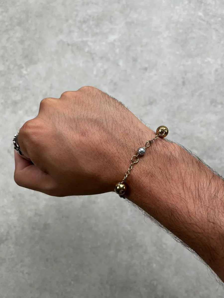 Cesare Paciotti Gold & Silver Beaded Bracelet HUIMMJS 1