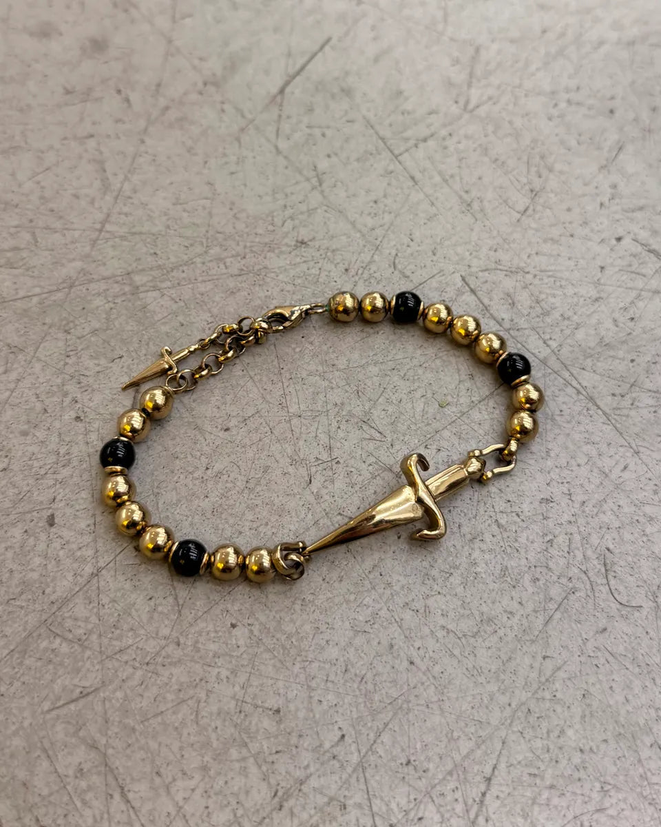 Cesare Paciotti Gold Black Silver Beaded Bracelet lkDkHlr 0