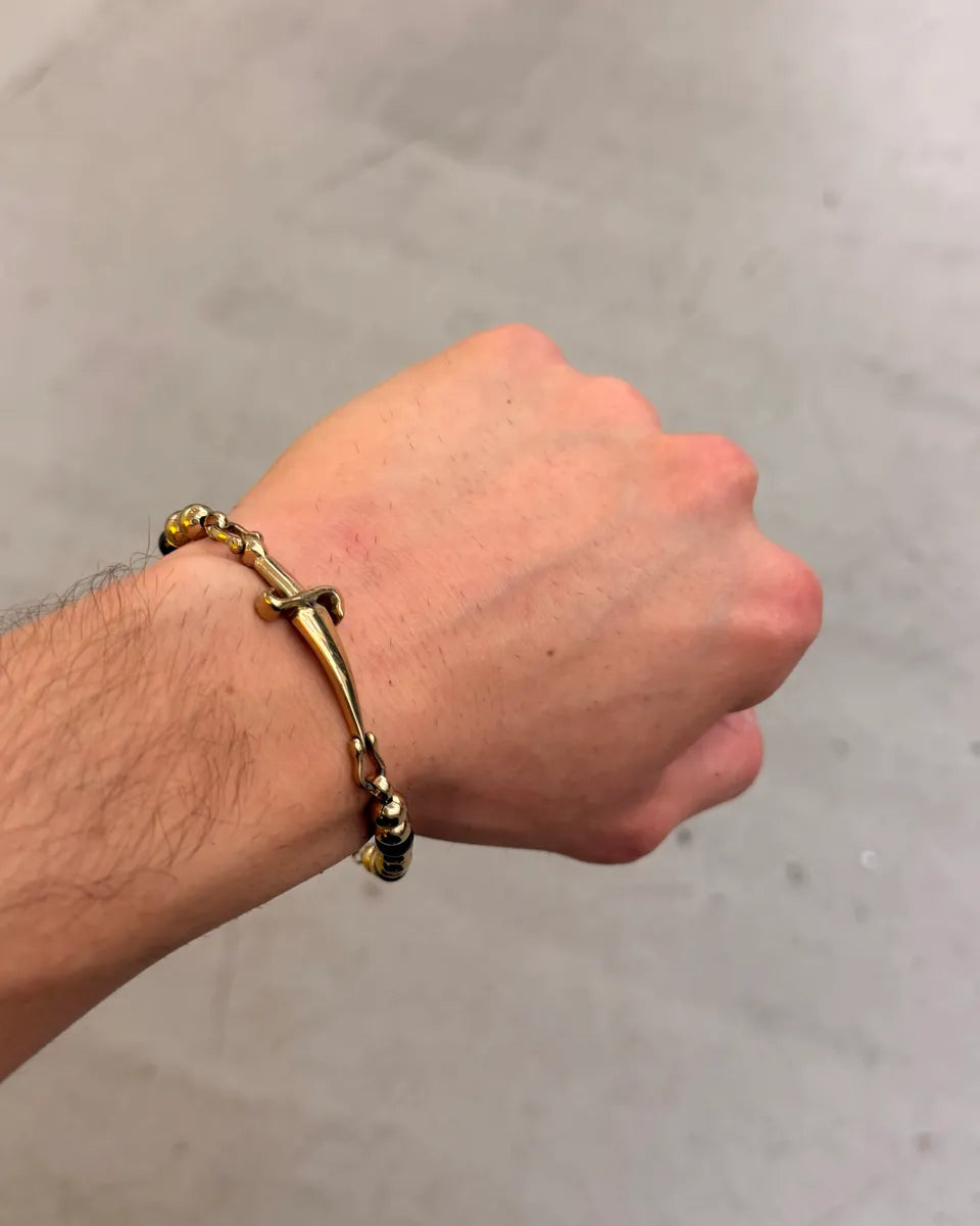 Cesare Paciotti Gold Black Silver Beaded Bracelet lkDkHlr 1