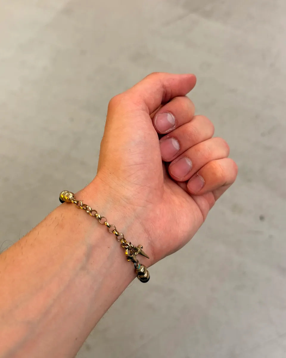 Cesare Paciotti Gold Black Silver Beaded Bracelet lkDkHlr 2