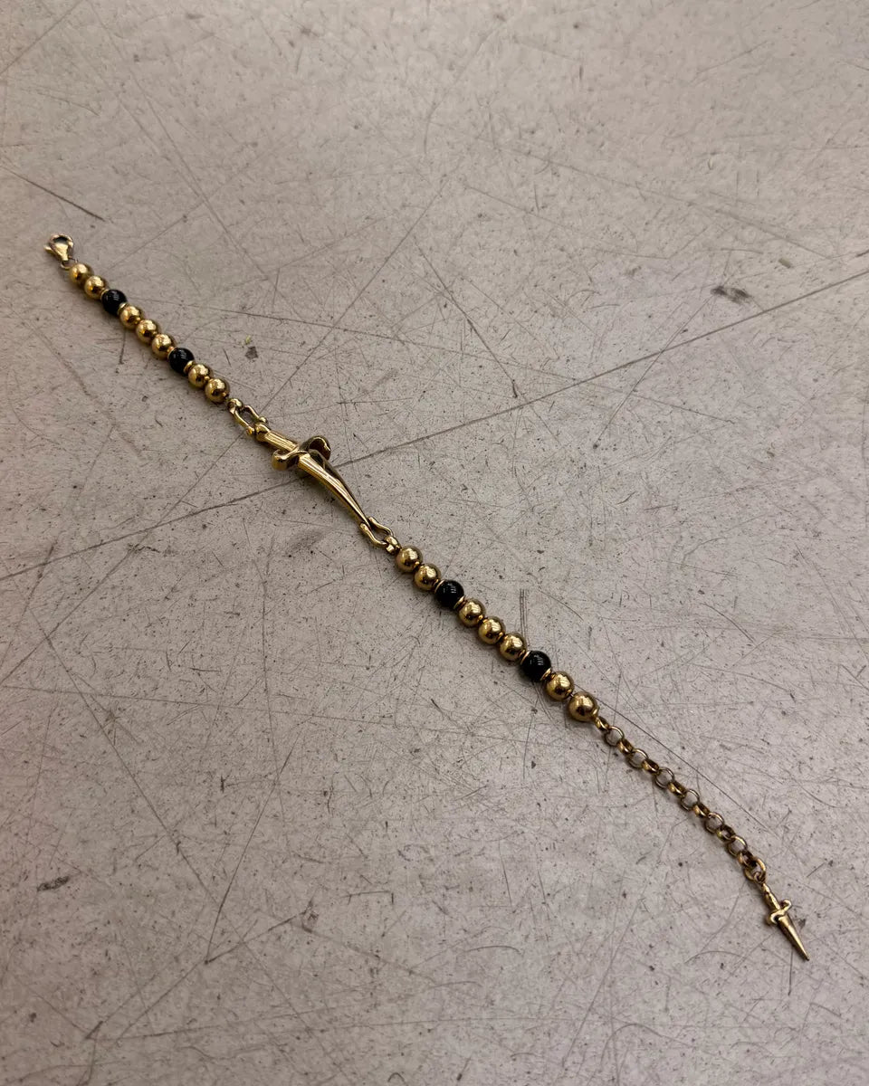 Cesare Paciotti Gold Black Silver Beaded Bracelet lkDkHlr 4