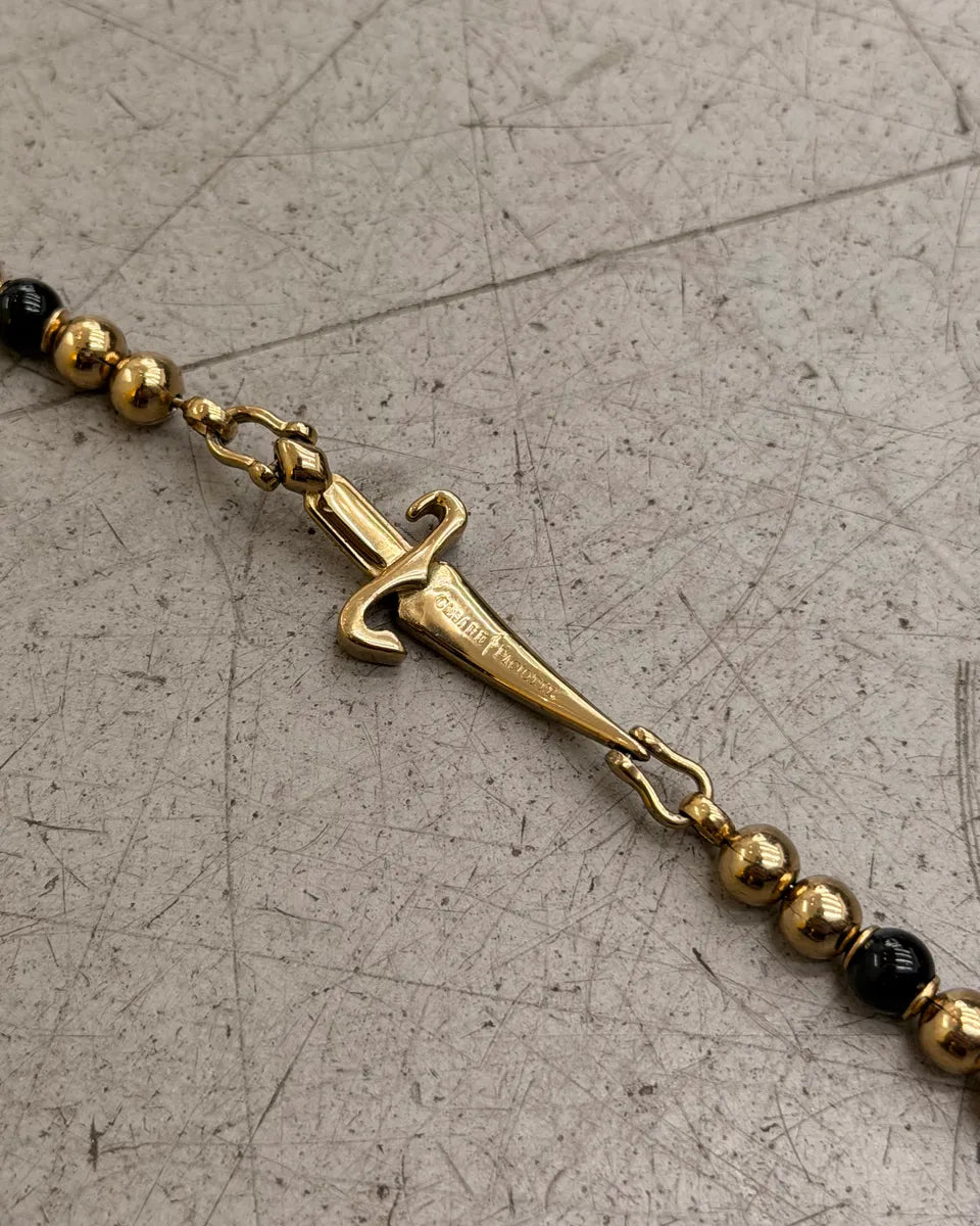 Cesare Paciotti Gold Black Silver Beaded Bracelet lkDkHlr 6