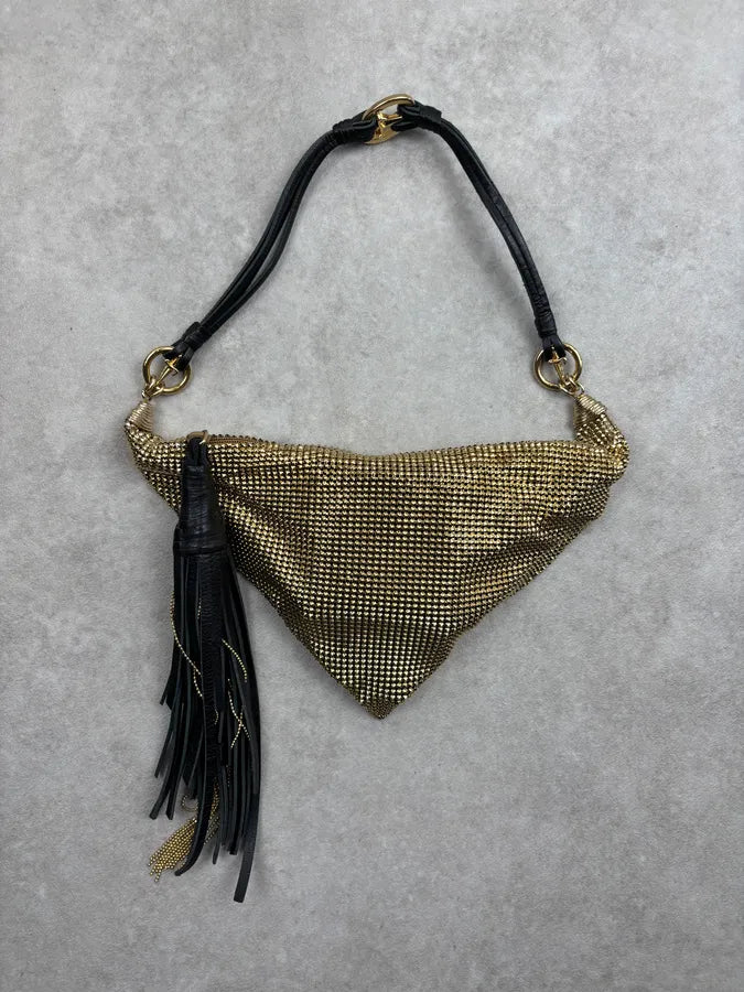 Cesare Paciotti Gold Mesh Metal Tassel Mini Bag CfKfvod 0