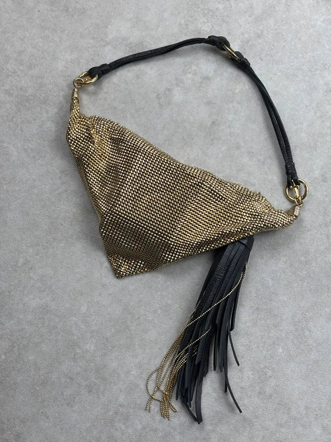 Cesare Paciotti Gold Mesh Metal Tassel Mini Bag CfKfvod 11
