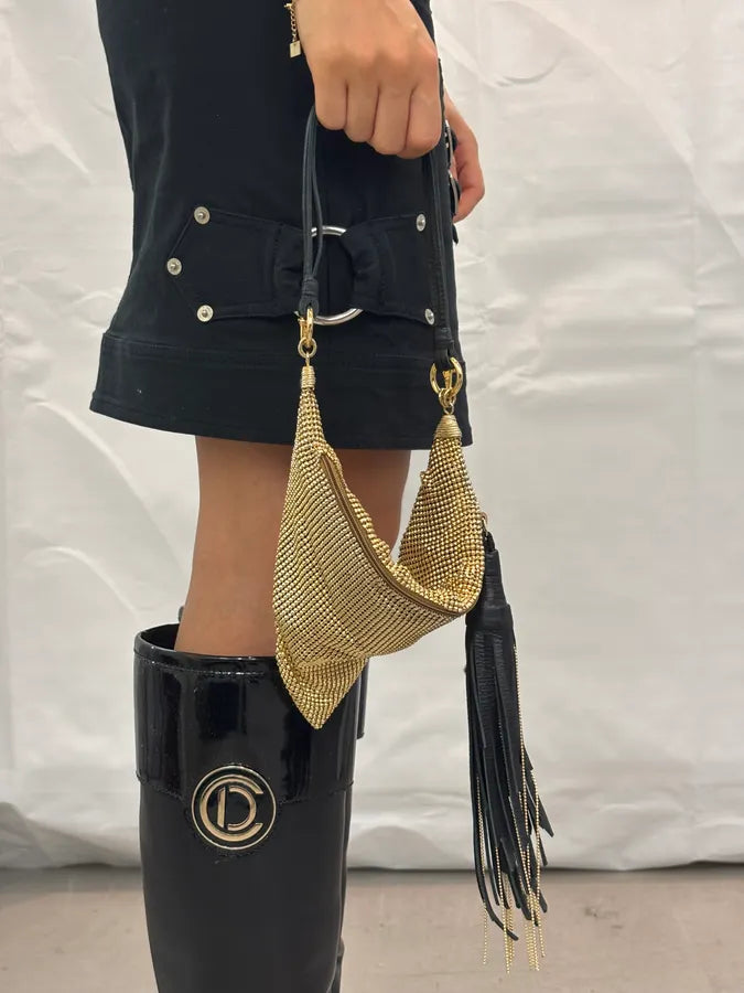Cesare Paciotti Gold Mesh Metal Tassel Mini Bag CfKfvod 1