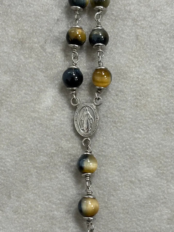 Cesare Paciotti Gold Tigers Eye Cross Pendant Necklace QyMFtlH 6