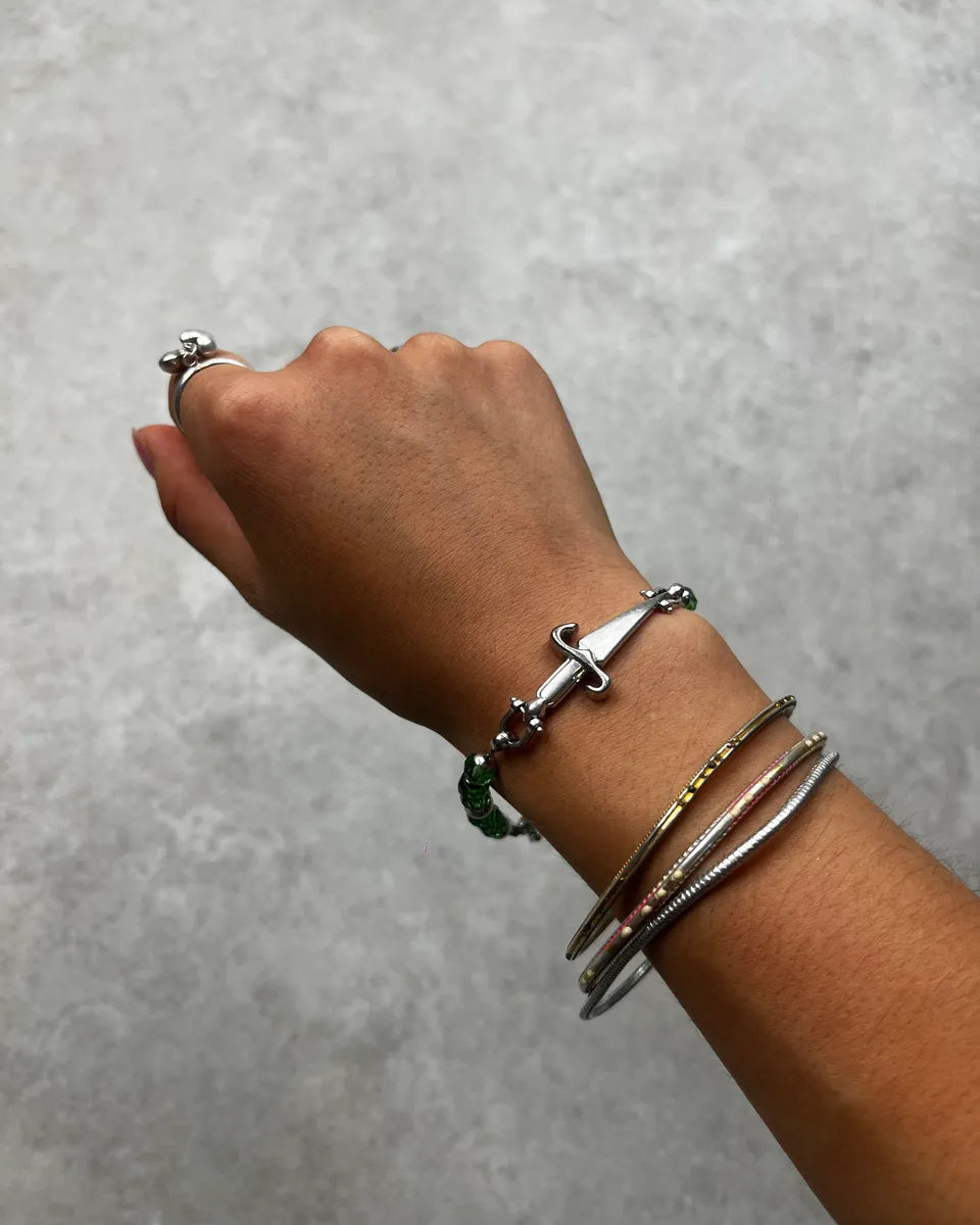 Cesare Paciotti Green Pearl Steel Dagger Bracelet jJlKzec 0