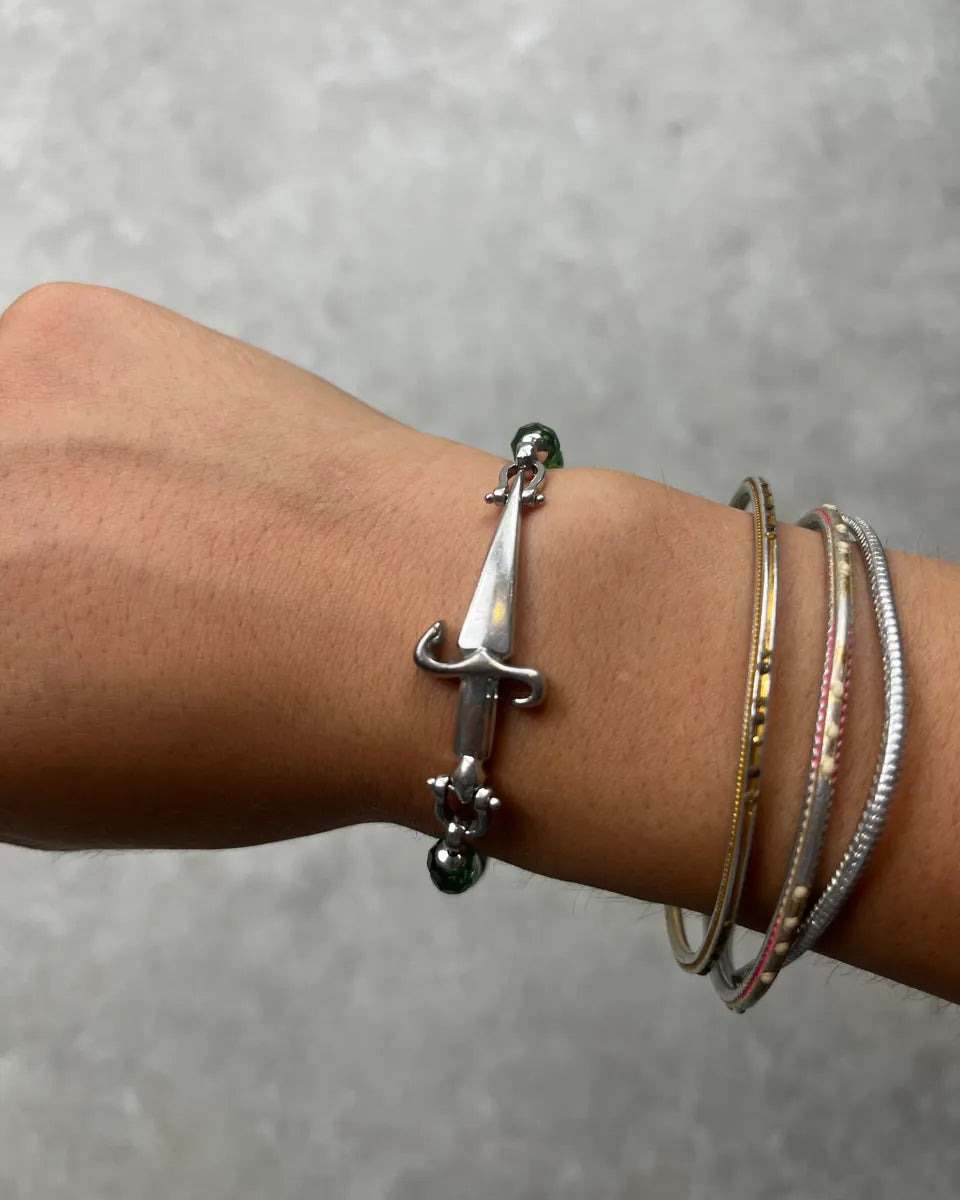 Cesare Paciotti Green Pearl Steel Dagger Bracelet jJlKzec 2