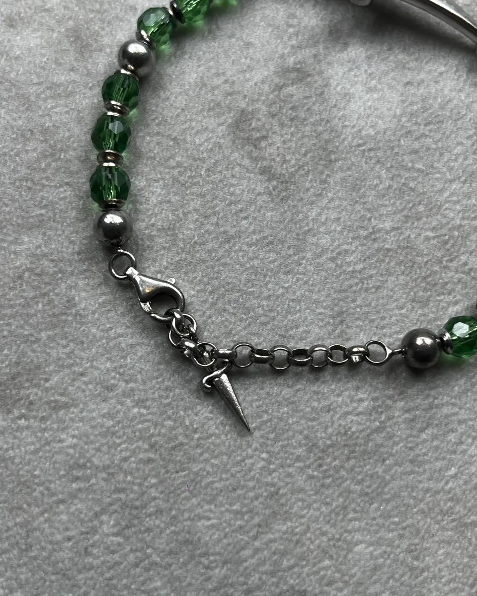 Cesare Paciotti Green Pearl Steel Dagger Bracelet jJlKzec 6