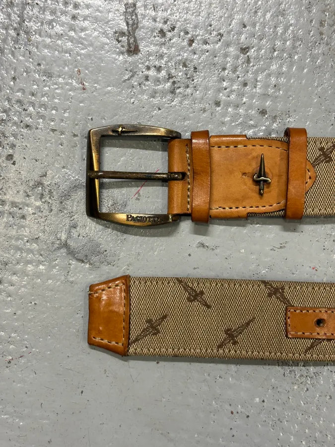 Cesare Paciotti Beige Canvas Cross-Embroidered Belt BdZYPAP 2