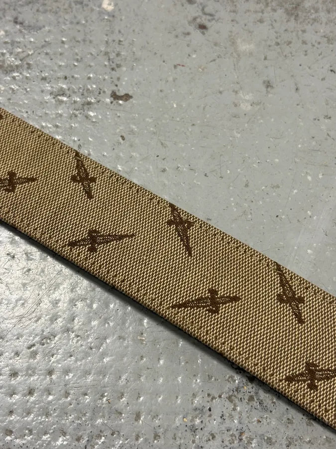 Cesare Paciotti Beige Canvas Cross-Embroidered Belt BdZYPAP 4