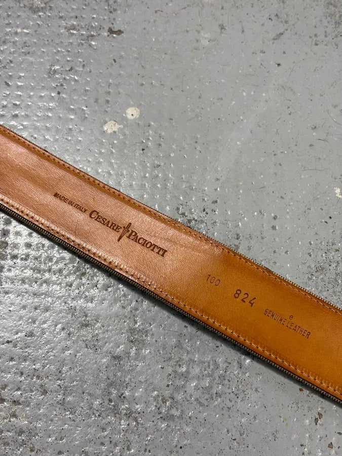 Cesare Paciotti Beige Canvas Cross-Embroidered Belt BdZYPAP 8