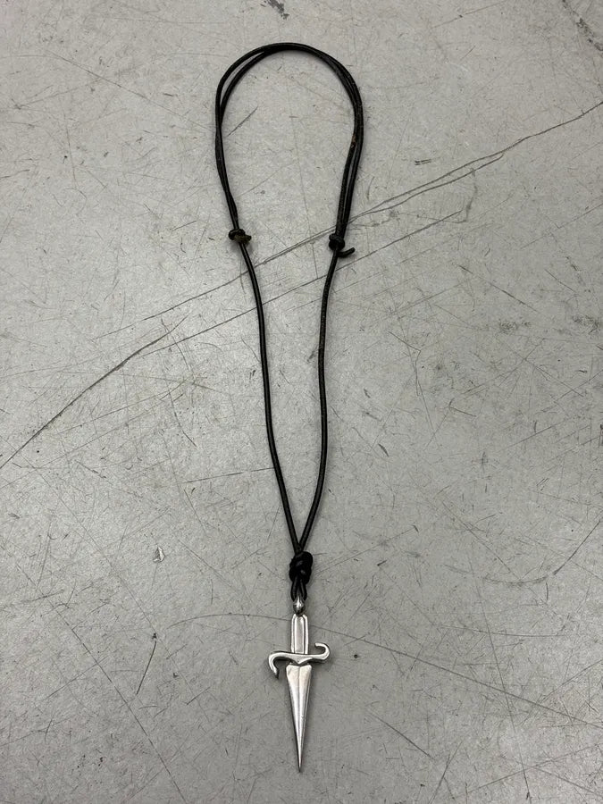 Cesare Paciotti Leather Dagger Pendant Necklace shayuPF 0