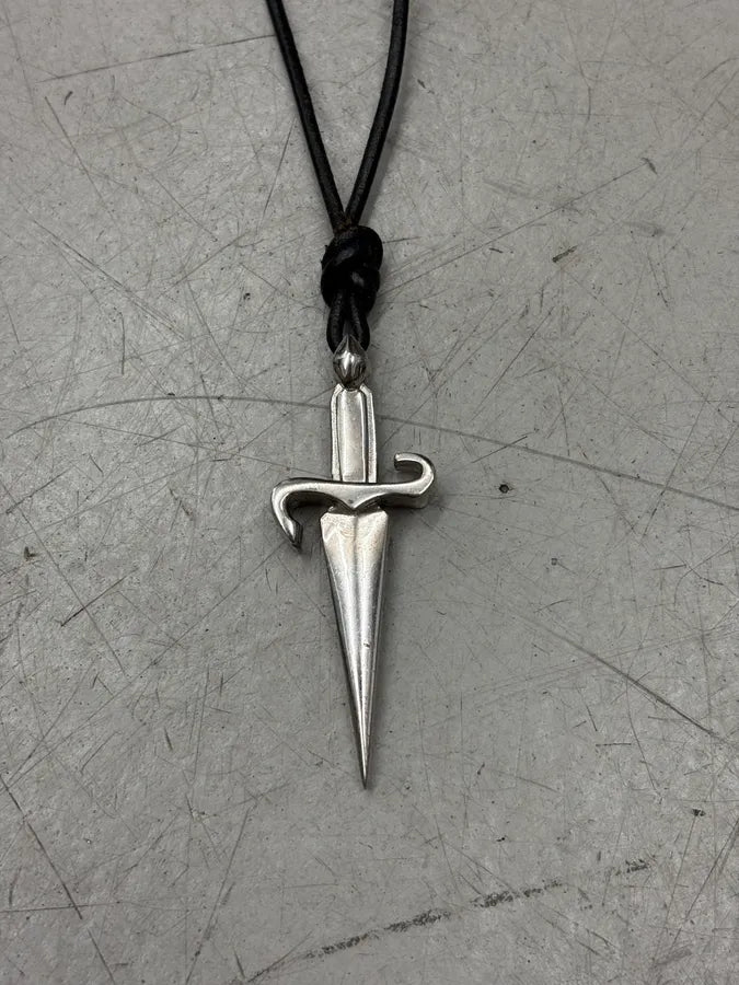 Cesare Paciotti Leather Dagger Pendant Necklace shayuPF 4