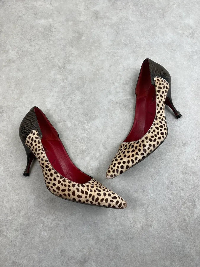 Cesare Paciotti Leopard Calf Hair Dagger Heels ZklOHNi 2