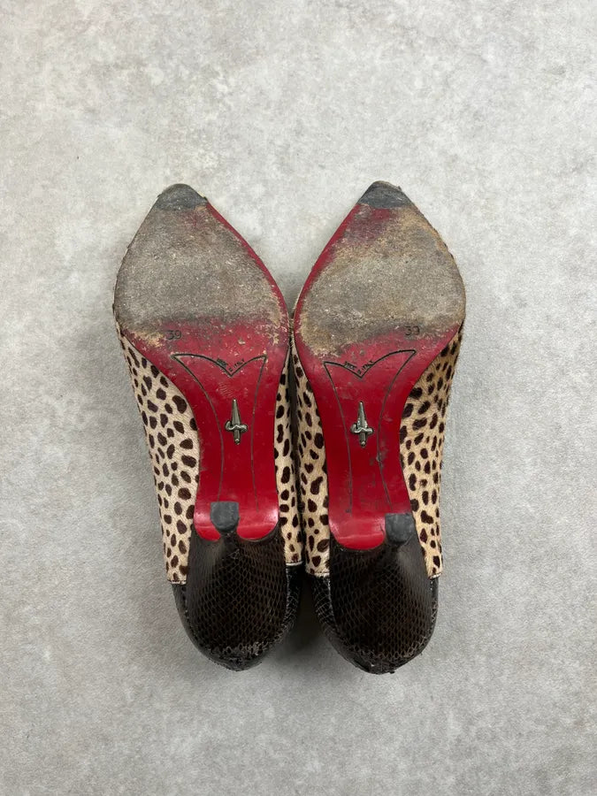 Cesare Paciotti Leopard Calf Hair Dagger Heels ZklOHNi 7