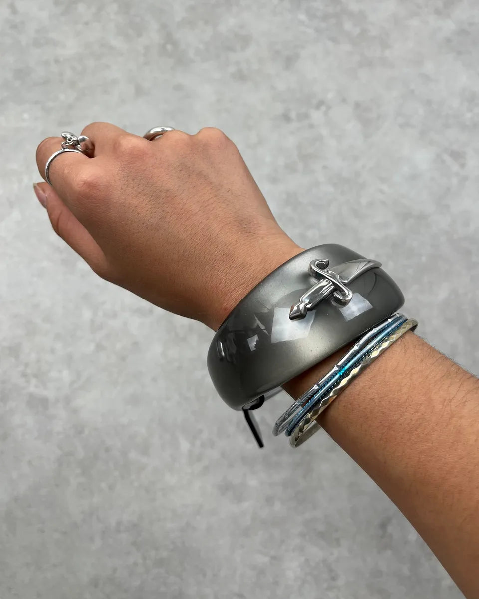Cesare Paciotti Metal Dagger Grey Bangle Bracelet eETRXuI 0