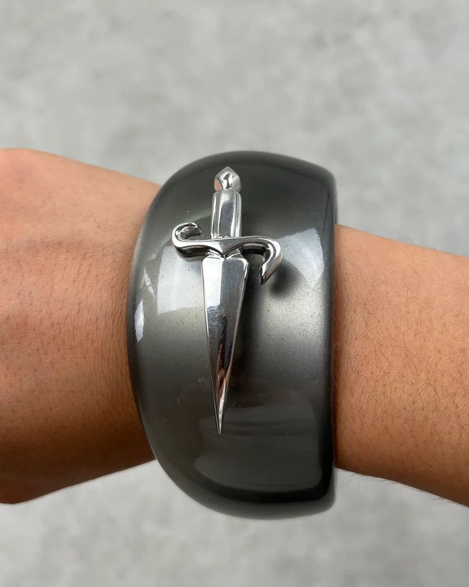 Cesare Paciotti Metal Dagger Grey Bangle Bracelet eETRXuI 2