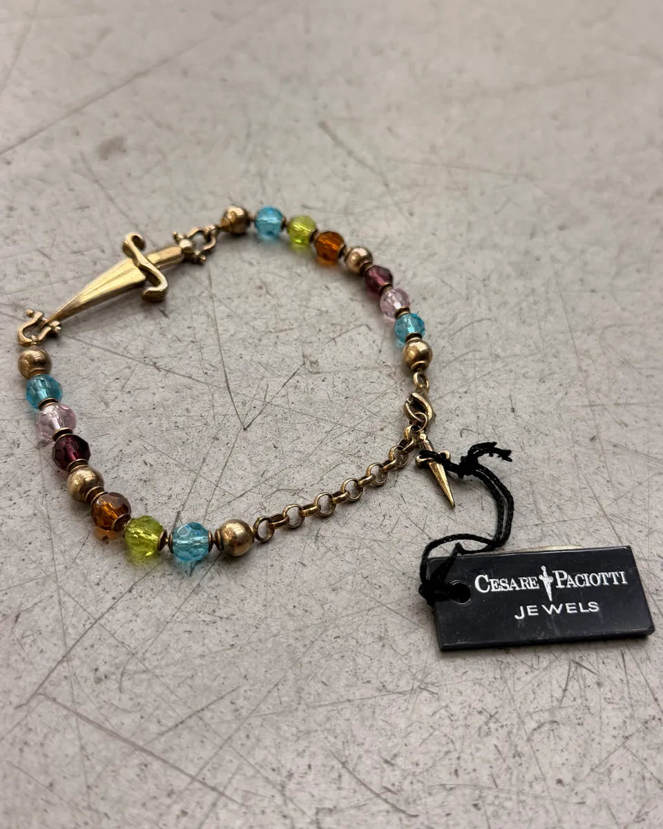 Cesare Paciotti Multicolore Gold-Plated Swarovski Dagger Bracelet xhepuXG 0