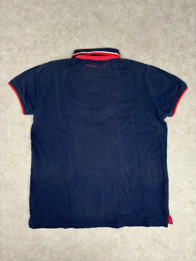 Cesare Paciotti Navy Cotton Contrast Trim Polo BxyxNxO 4