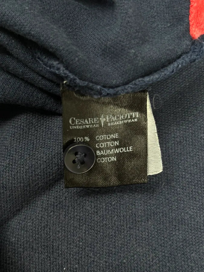 Cesare Paciotti Navy Cotton Contrast Trim Polo BxyxNxO 9