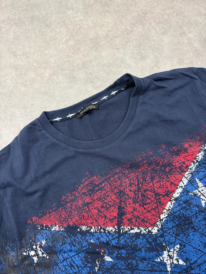Cesare Paciotti Navy Irregular Flag T-Shirt VVZWetA 4