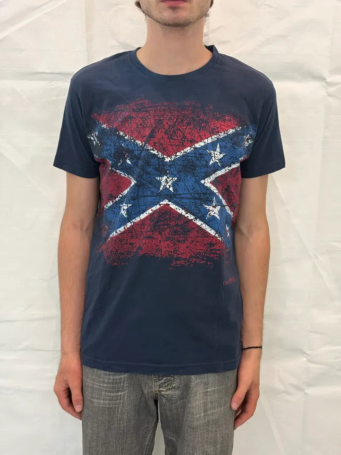 Cesare Paciotti Navy Irregular Flag T-Shirt VVZWetA 1