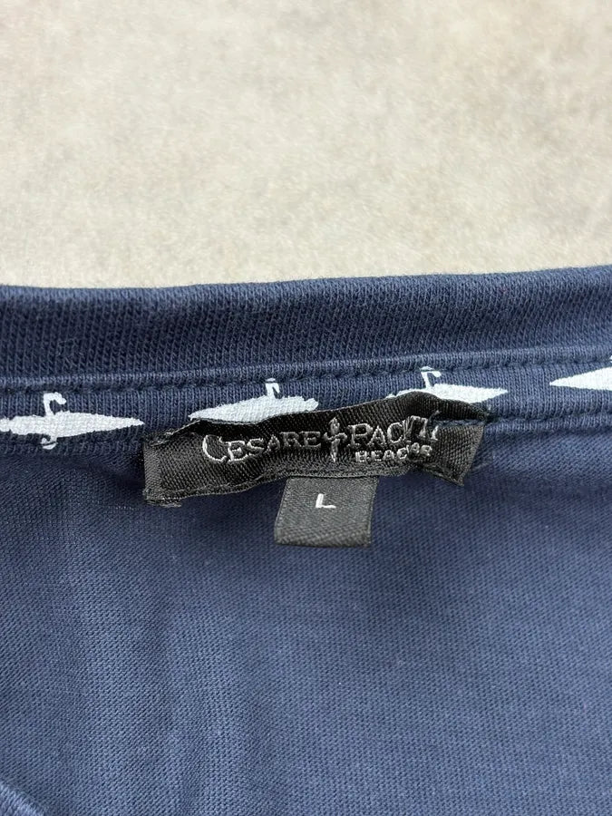 Cesare Paciotti Navy Irregular Flag T-Shirt VVZWetA 7