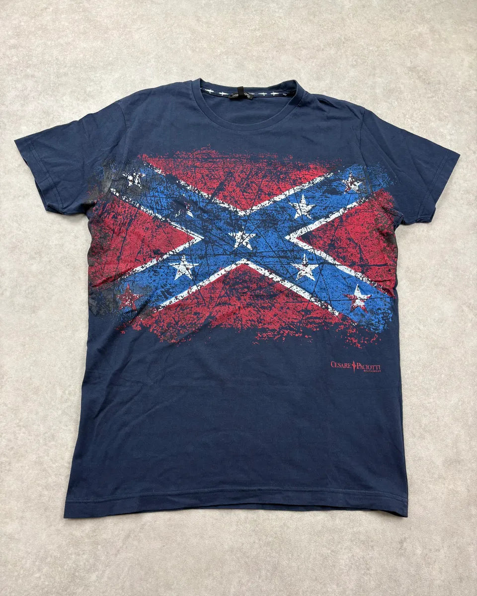Cesare Paciotti Navy Irregular Flag T-Shirt VVZWetA 0
