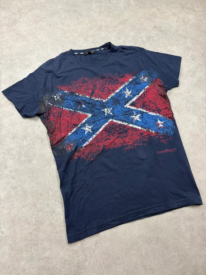 Cesare Paciotti Navy Irregular Flag T-Shirt VVZWetA 3