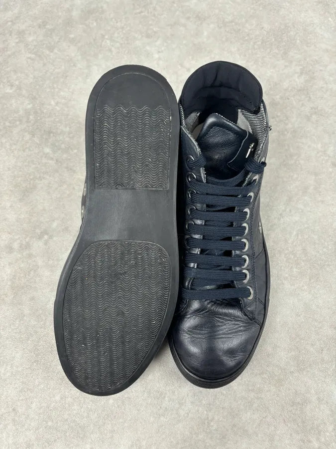 Cesare Paciotti Navy Eyelet Leather High Sneakers  kZEADPI 12