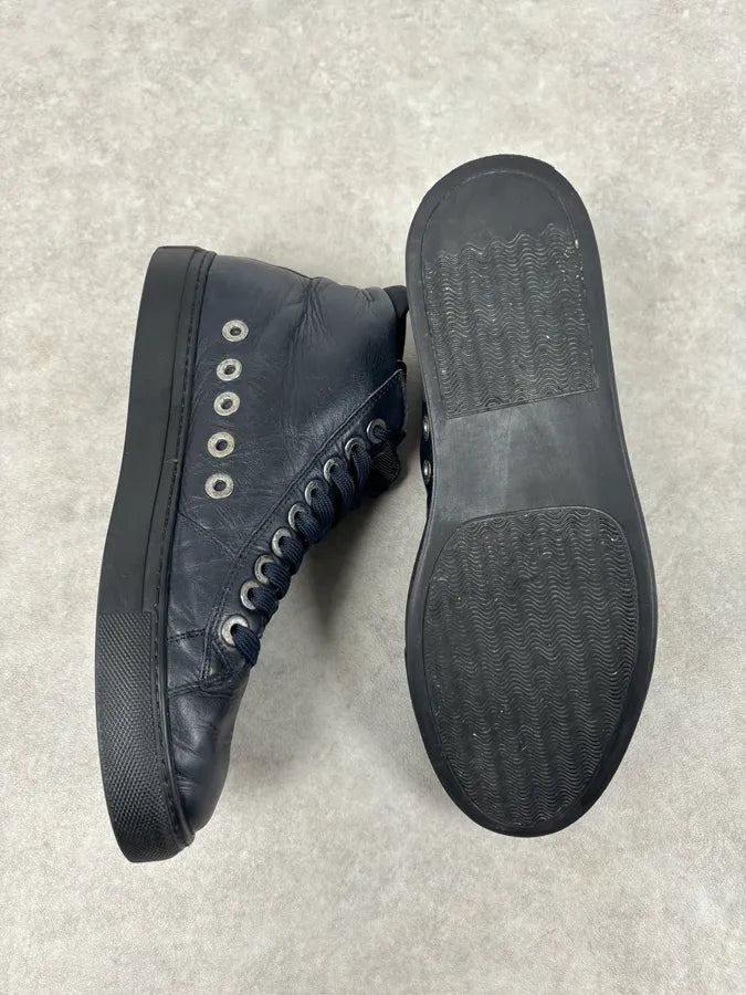 Cesare Paciotti Navy Eyelet Leather High Sneakers  kZEADPI 11