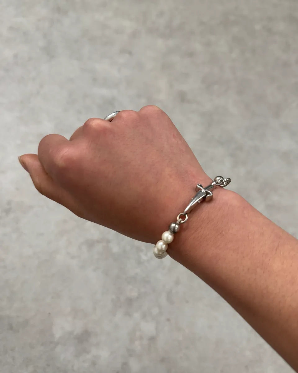 Cesare Paciotti Pearl Dagger Charm Bracelet IgFXUhg 0