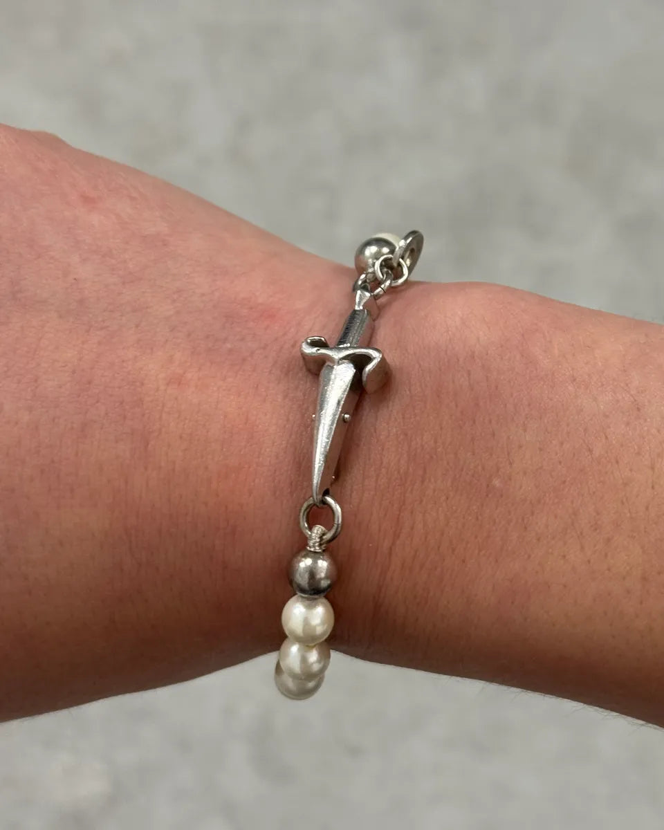 Cesare Paciotti Pearl Dagger Charm Bracelet IgFXUhg 2
