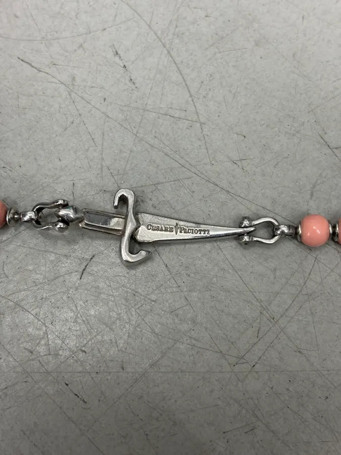 Cesare Paciotti Pink Beaded Dagger Bracelet cGvNzqo 5