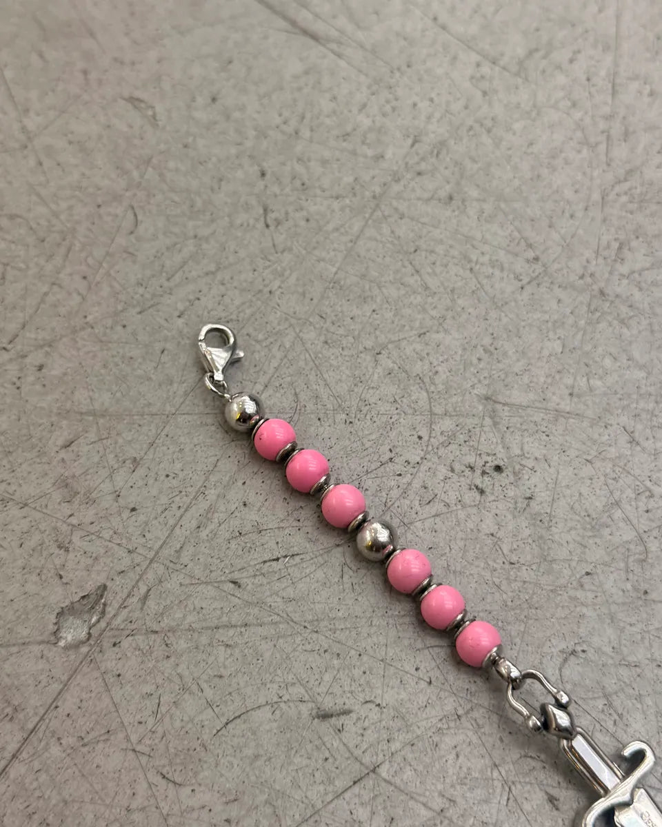 Cesare Paciotti Pink Beaded Silver Dagger Bracelet pFlyemV 5