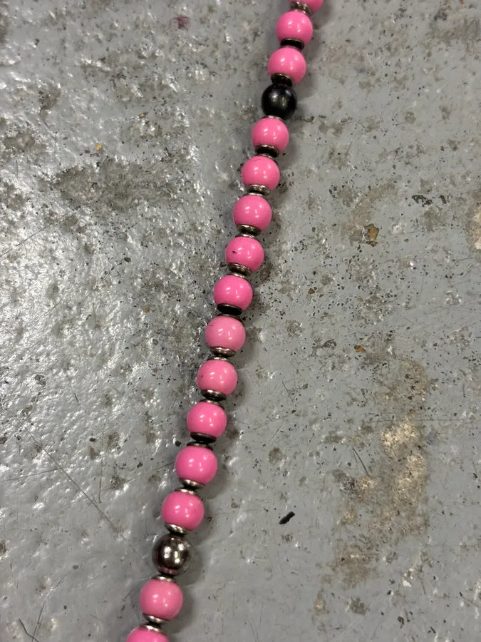 Cesare Paciotti Pink Beaded Spike Pendant Necklace Hdufrzf 4