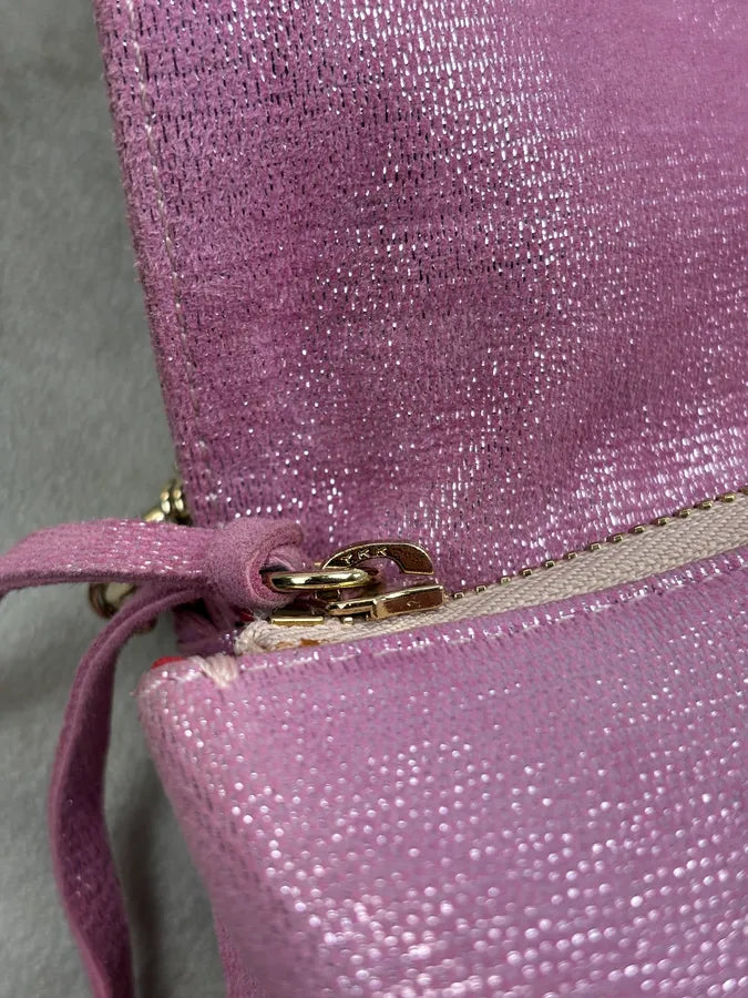 Cesare Paciotti Pink Glitter Leather Dagger Shoulder Bag nQrzplG 12