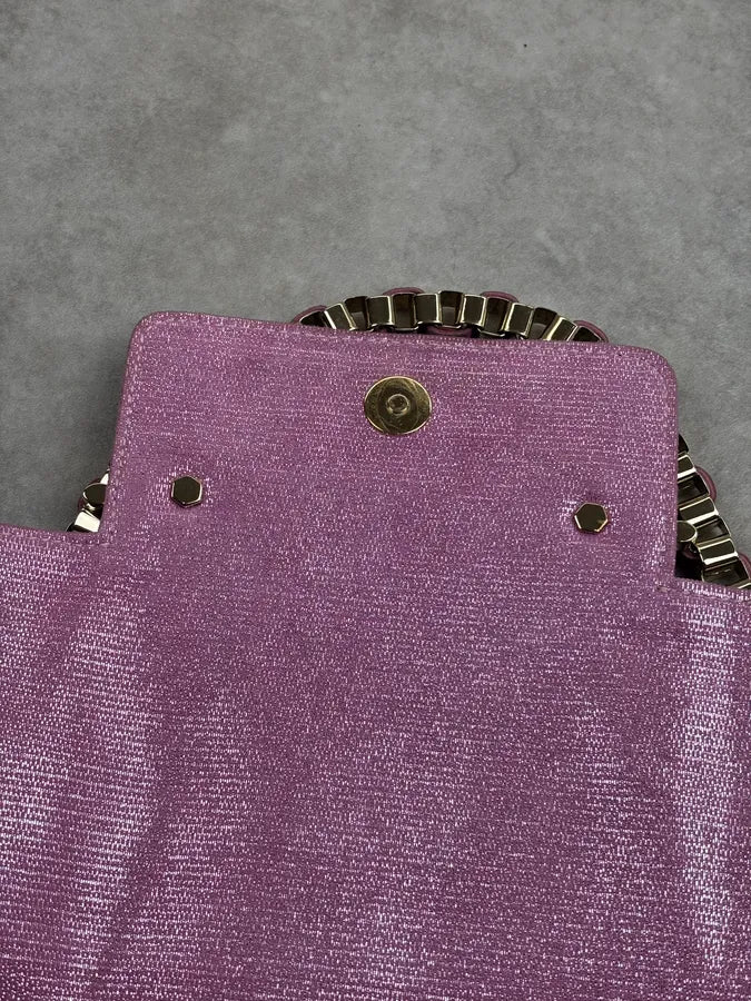 Cesare Paciotti Pink Glitter Leather Dagger Shoulder Bag nQrzplG 10