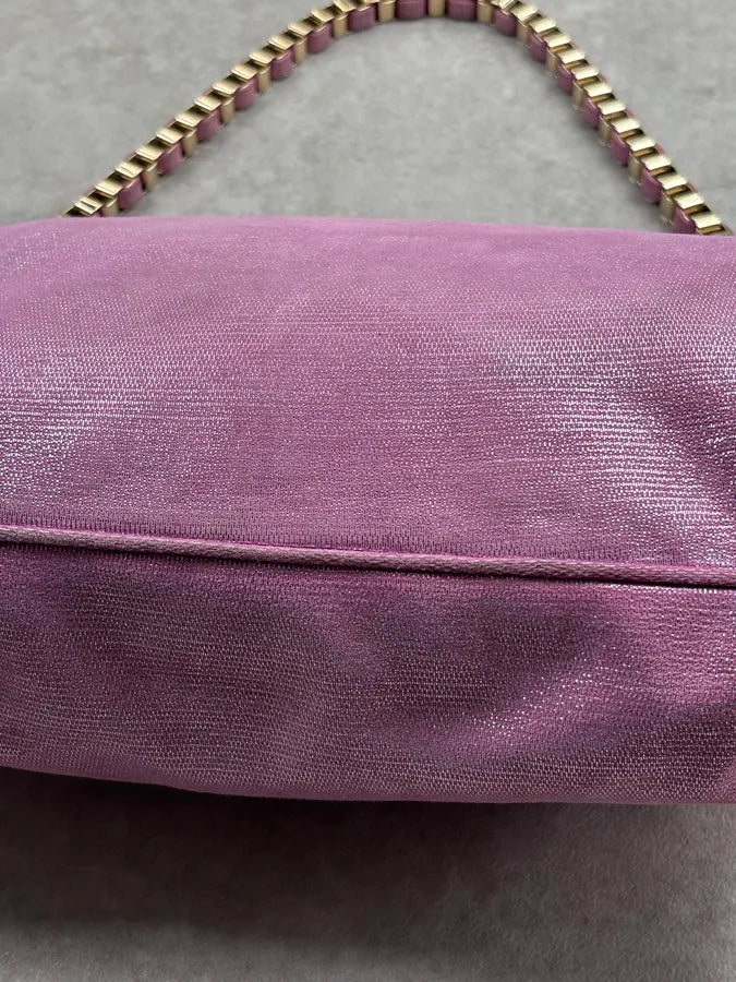 Cesare Paciotti Pink Glitter Leather Dagger Shoulder Bag nQrzplG 19