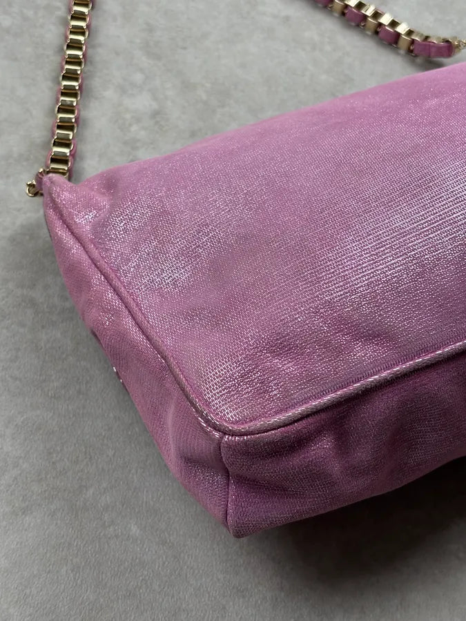 Cesare Paciotti Pink Glitter Leather Dagger Shoulder Bag nQrzplG 15