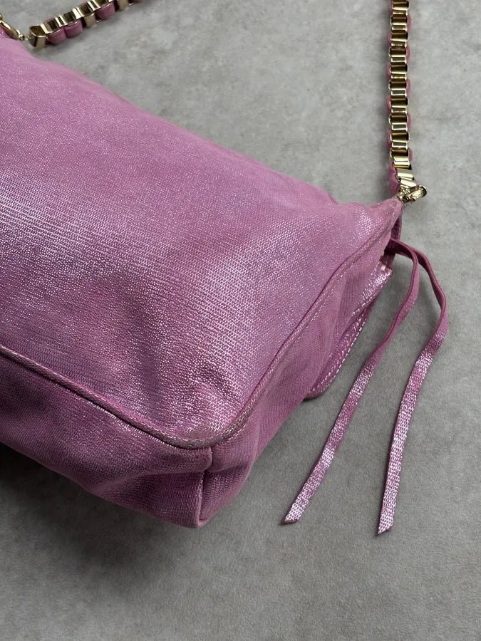 Cesare Paciotti Pink Glitter Leather Dagger Shoulder Bag nQrzplG 16
