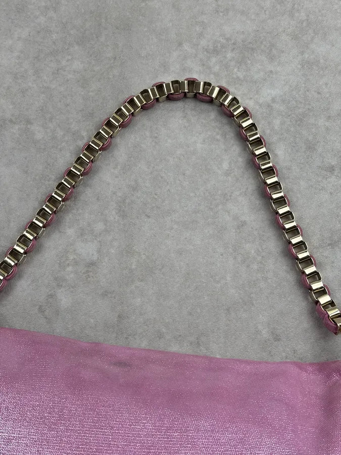 Cesare Paciotti Pink Glitter Leather Dagger Shoulder Bag nQrzplG 14