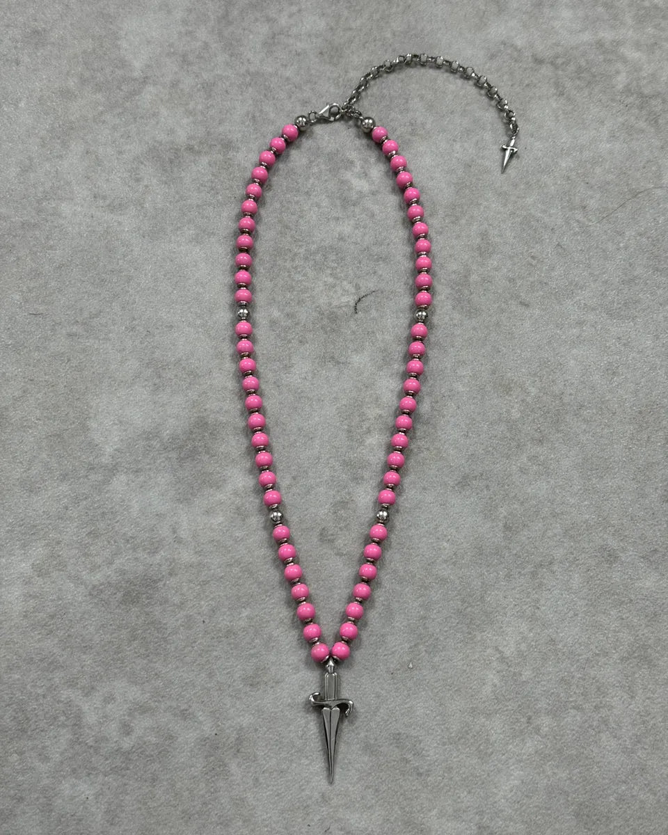 Cesare Paciotti Pink Pearl Silver Dagger Necklace aXwarst 0