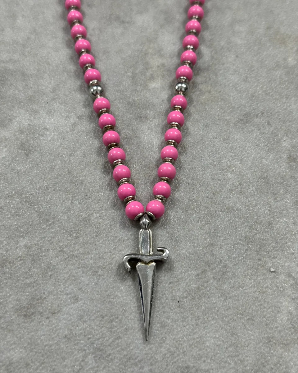 Cesare Paciotti Pink Pearl Silver Dagger Necklace aXwarst 4