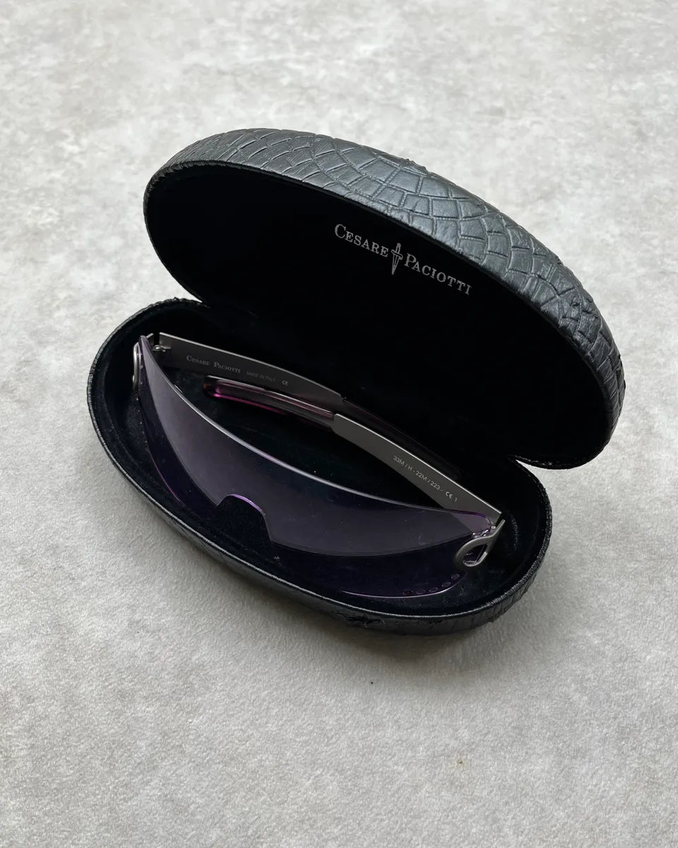 Cesare Paciotti Purple Acetate Shield Sunglasses nNUrdqw 3