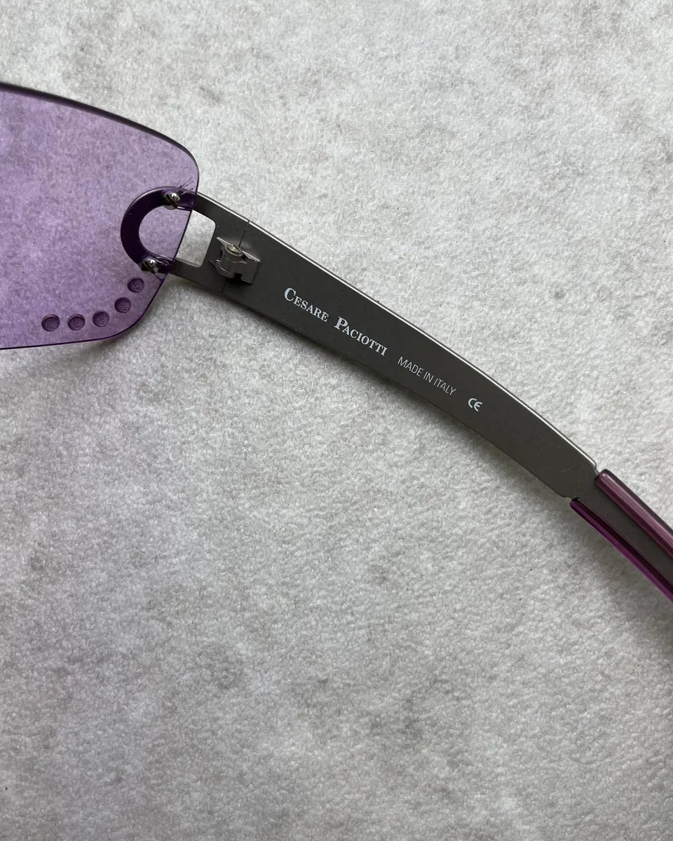 Cesare Paciotti Purple Acetate Shield Sunglasses nNUrdqw 8