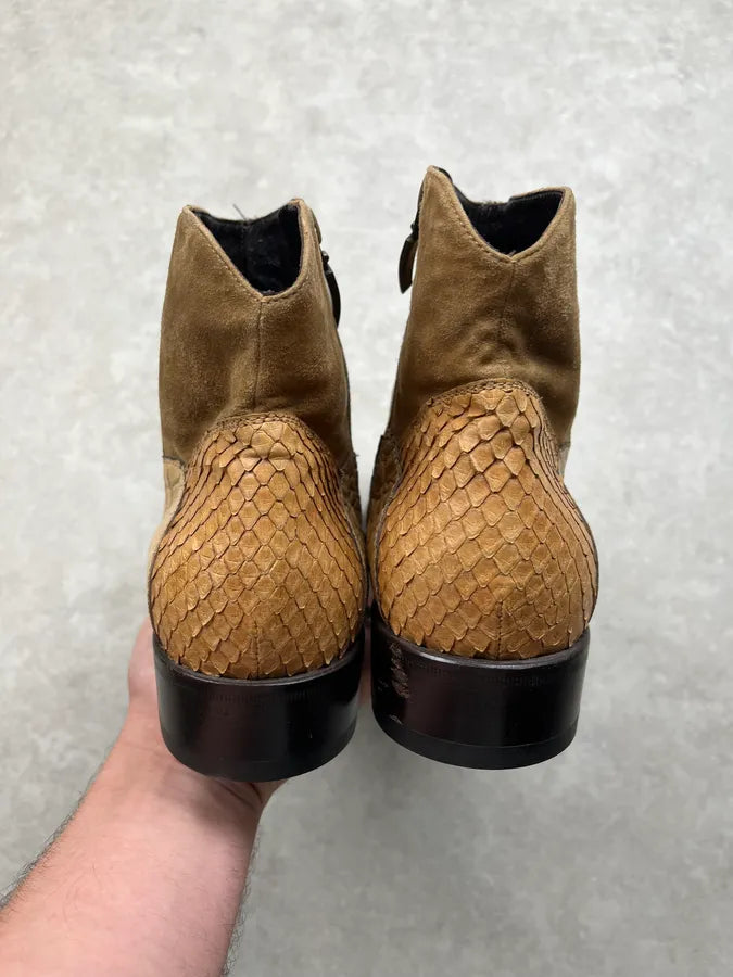Cesare Paciotti Python Beige Leather Boots giBNApw 4