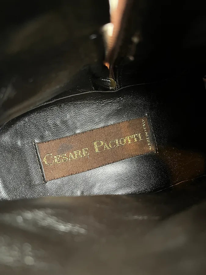 Cesare Paciotti Python Beige Leather Boots giBNApw 8