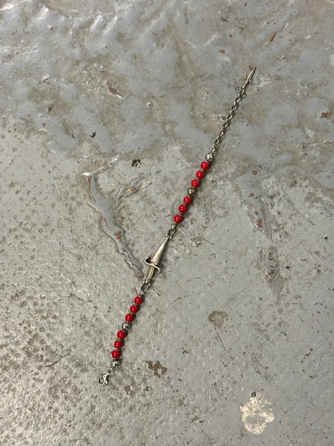 Cesare Paciotti Red Beaded Cross Charm Bracelet LoHPUWl 5